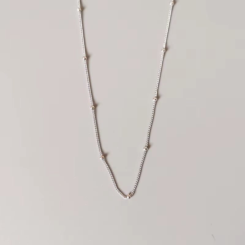 Wholesale 925 Silver Necklace Men and Women 925 Sterling Silver Basic Chain Necklace 18K Gold Plated Versatile Chain Necklaces