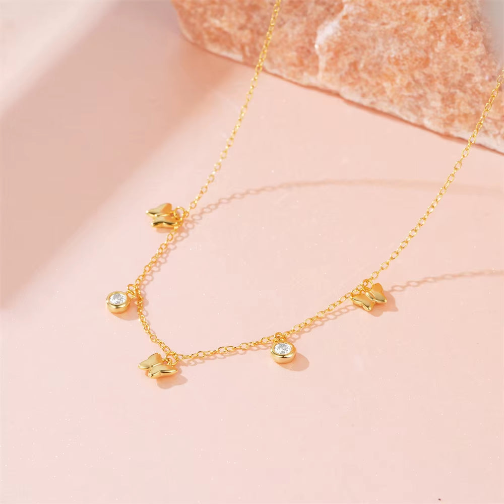 Butterfly Clavicle Necklace (Gold Plated)