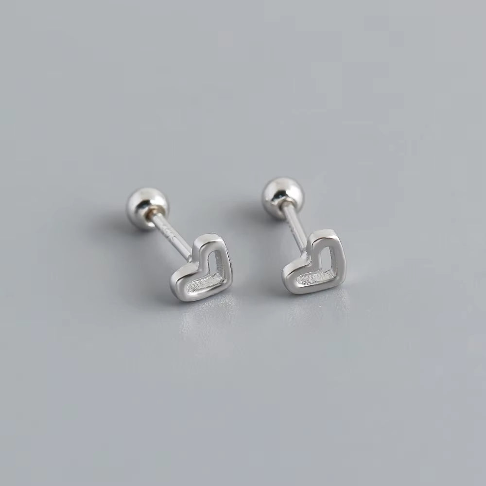 Minimalist Heart Stud Earrings (Gold Plated)