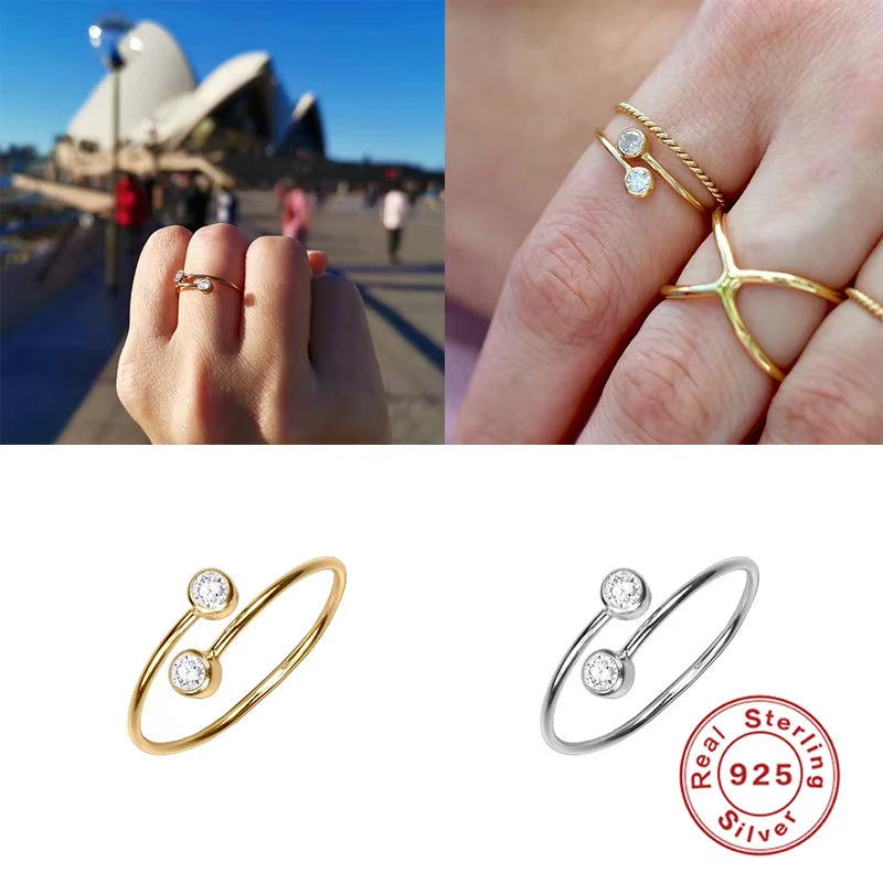 2024 NEW 925 Sterling Silver Anillos Gold Rings for Women Luxury Fine Jewelry Wedding Rings Bijoux