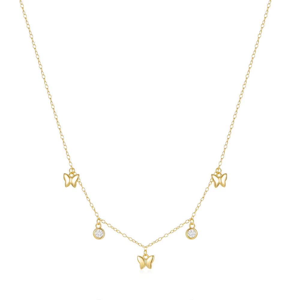 Butterfly Clavicle Necklace (Gold Plated)