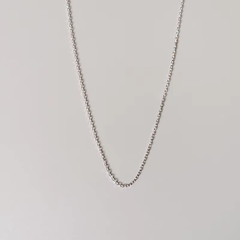 Wholesale 925 Silver Necklace Men and Women 925 Sterling Silver Basic Chain Necklace 18K Gold Plated Versatile Chain Necklaces