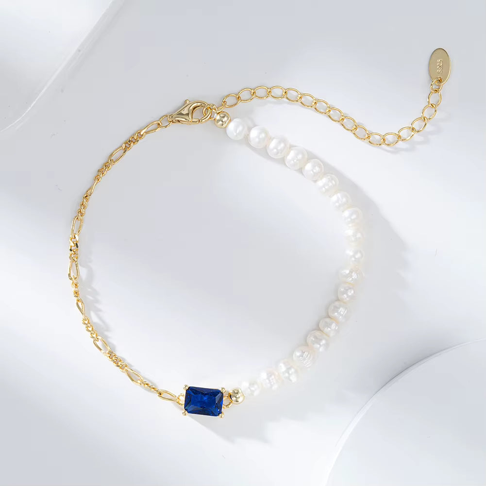 Fashion 925 Sterling Silver Gold Plated Bracelet Jewelry for Women Girls