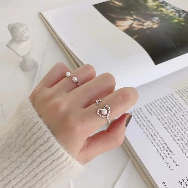 Gold Plated Sterling Silver Pearl Bridal Engagement Ring