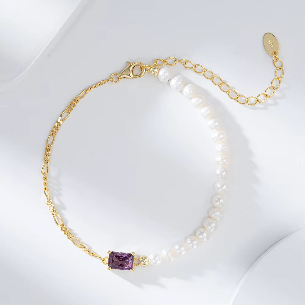 Fashion 925 Sterling Silver Gold Plated Bracelet Jewelry for Women Girls