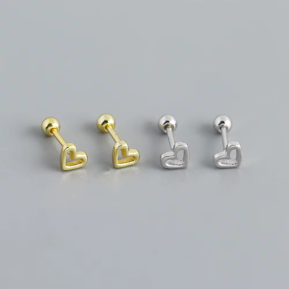 Minimalist Heart Stud Earrings (Gold Plated)