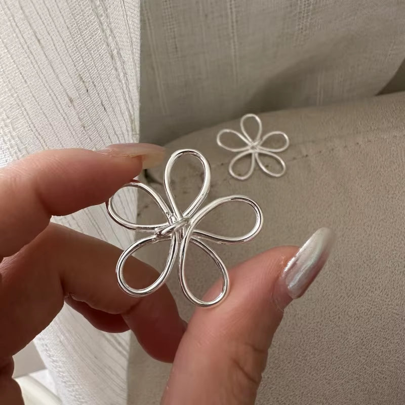High Quality Wholesale Fashion Jewelry 925 Sterling Silver Big Flower Gold Plated Stud Earring Jewelry for Women
