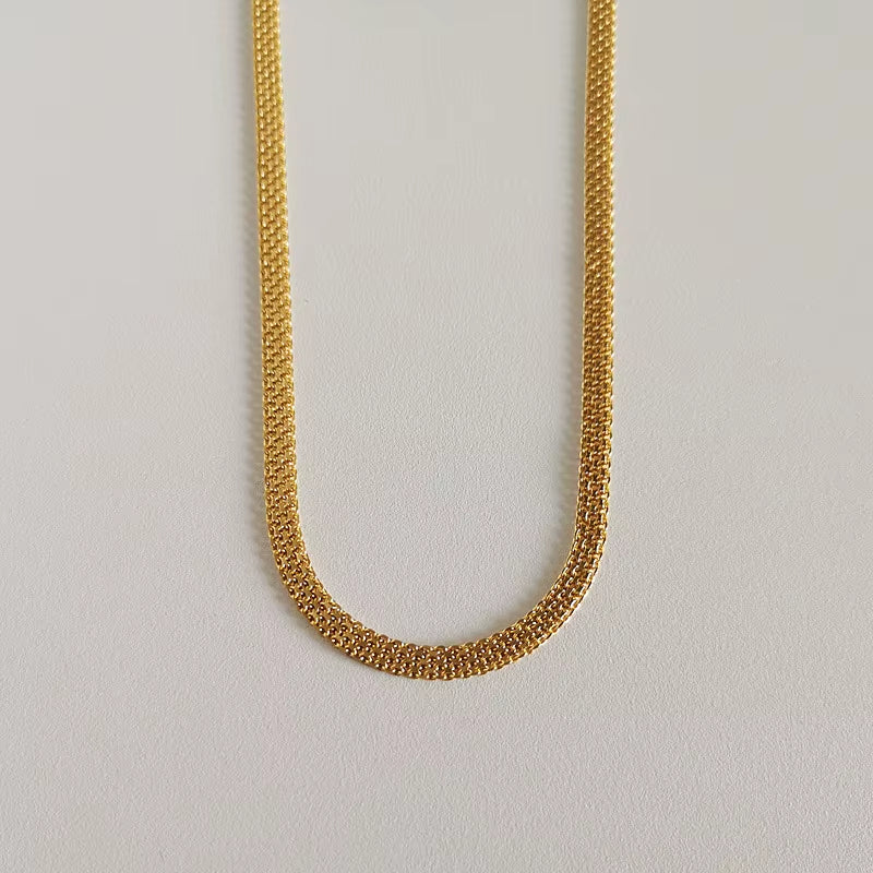 Wholesale 925 Silver Necklace Men and Women 925 Sterling Silver Basic Chain Necklace 18K Gold Plated Versatile Chain Necklaces