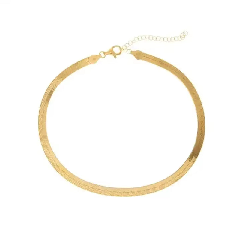 Wholesale 925 Silver Necklace Men and Women 925 Sterling Silver Basic Chain Necklace 18K Gold Plated Versatile Chain Necklaces
