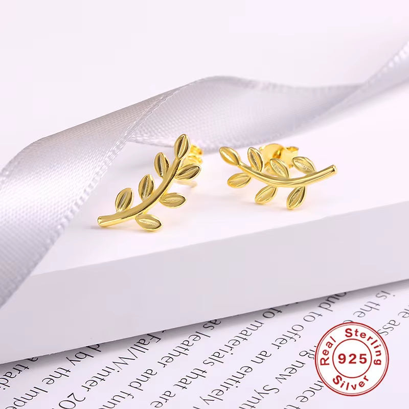 2024 NEW Fashion Jewelry 925 Sterling Silver Elegant Earrings Eet Tree Leaf Shape Earrings Bohemian Earrings Trendy for Women