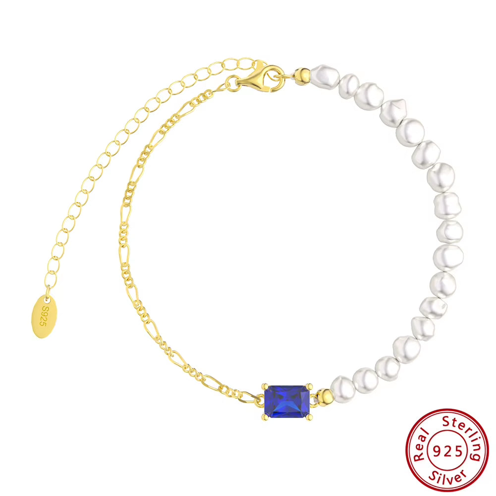 Fashion 925 Sterling Silver Gold Plated Bracelet Jewelry for Women Girls