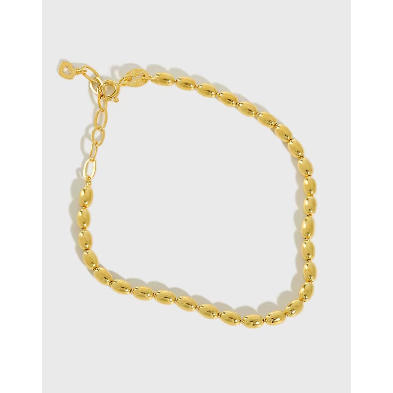 Wholesale 925 Silver Bracelet Women Gold Plated Sterling Silver Small Beads Chain Bracelet Jewelry for Women
