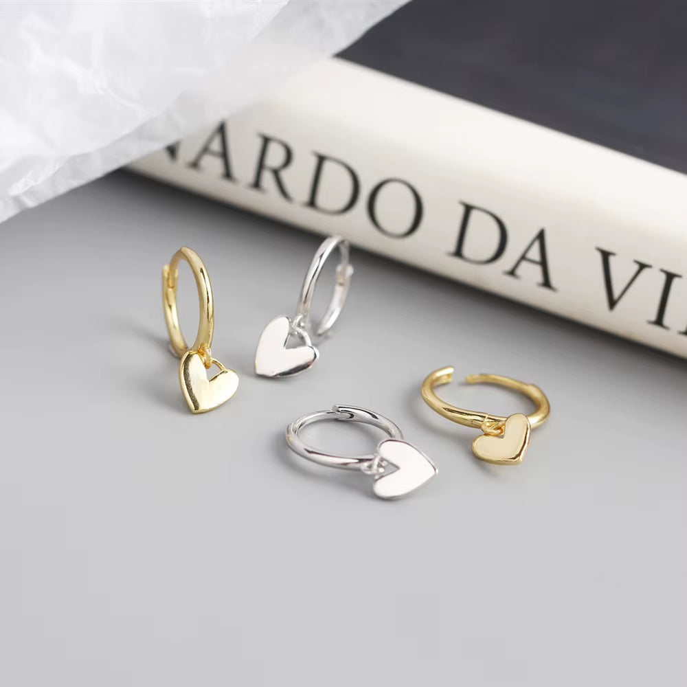 2022 NEW Fashion Earring Charms 925 Sterling Silver Hoop Custom Gold Plated Heart Earrings Wedding Luxury Jewelry Women