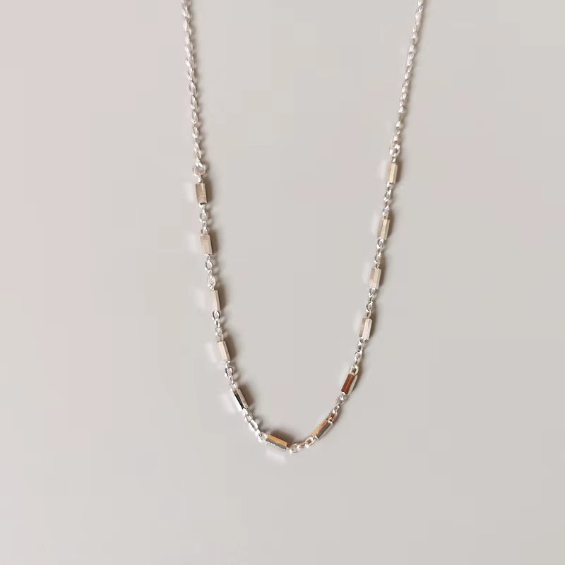 Wholesale 925 Silver Necklace Men and Women 925 Sterling Silver Basic Chain Necklace 18K Gold Plated Versatile Chain Necklaces