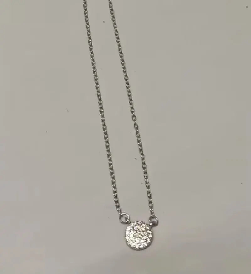 Gold Plated Sterling Silver Circle Zircon Pendant Necklace