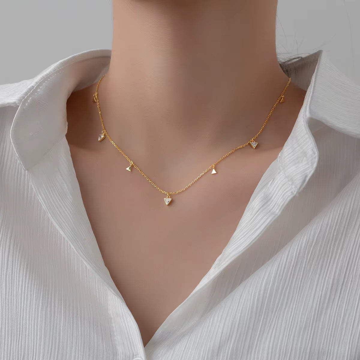 Geometric Charm Necklace (Gold Plated)
