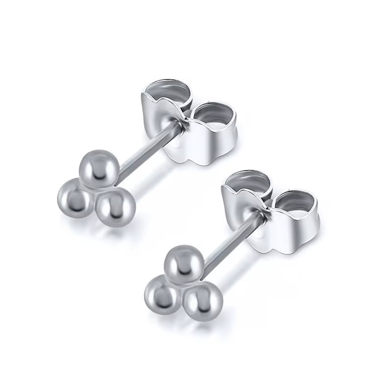 2024 NEW 925 Sterling Silver Minimalist Plain Cute Ball Bead Stud Earrings Jewelry for Women
