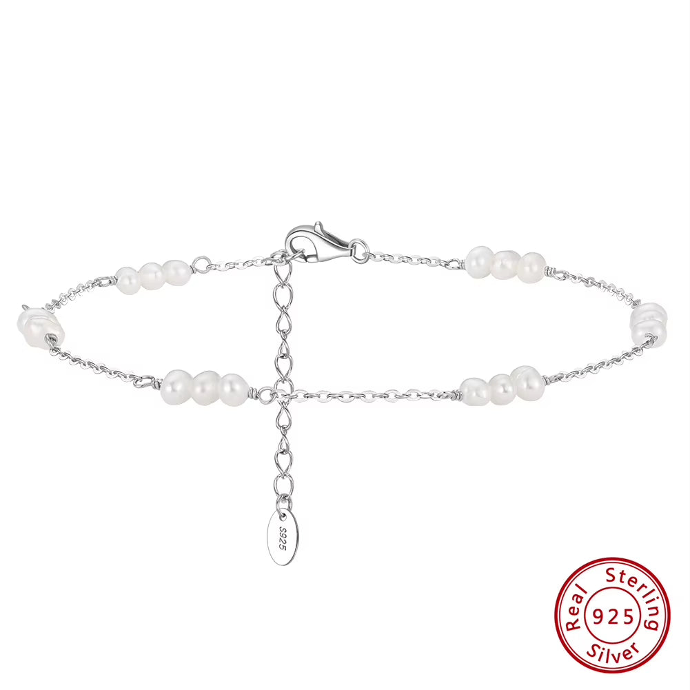 European and American 925 Sterling Silver Summer Beach Anklets for Women Gold Plated Jewelry