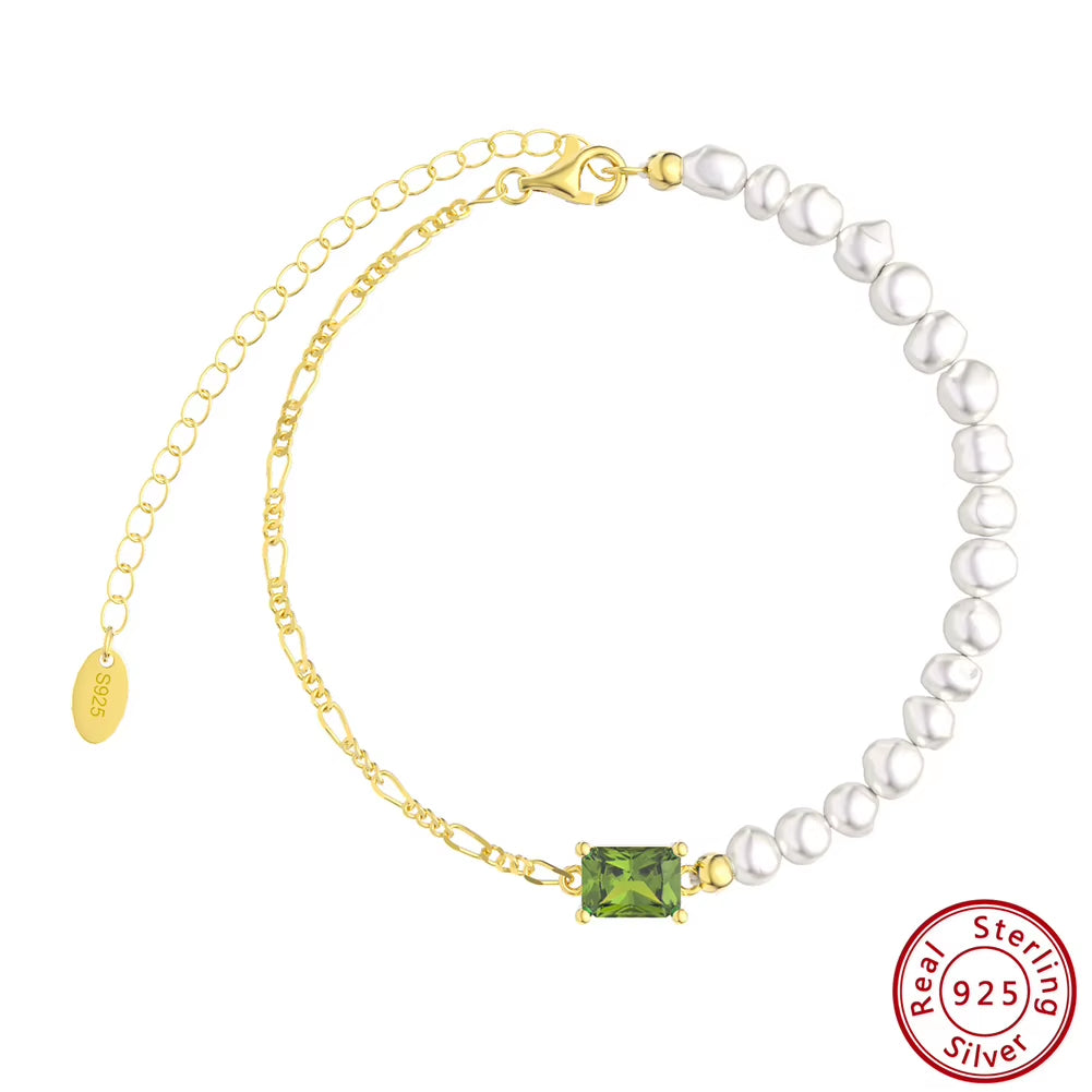 Fashion 925 Sterling Silver Gold Plated Bracelet Jewelry for Women Girls