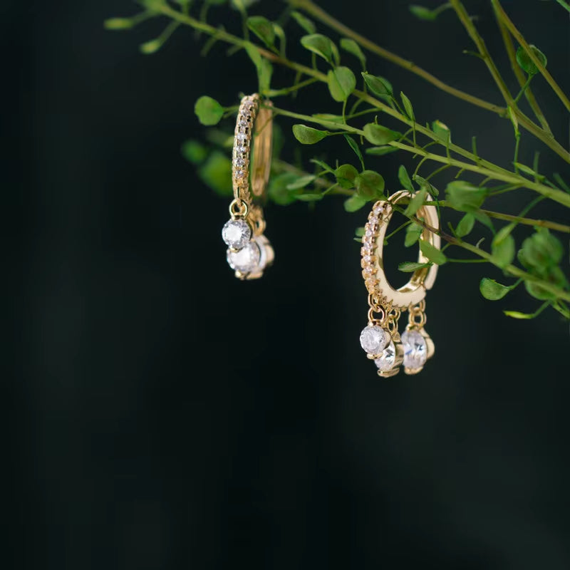 2024 Fine Jewelry Women 925 Sterling Silver Charms Earrings Fashion CZ Diamond Dangle Drop Hoop Earrings Wholesale