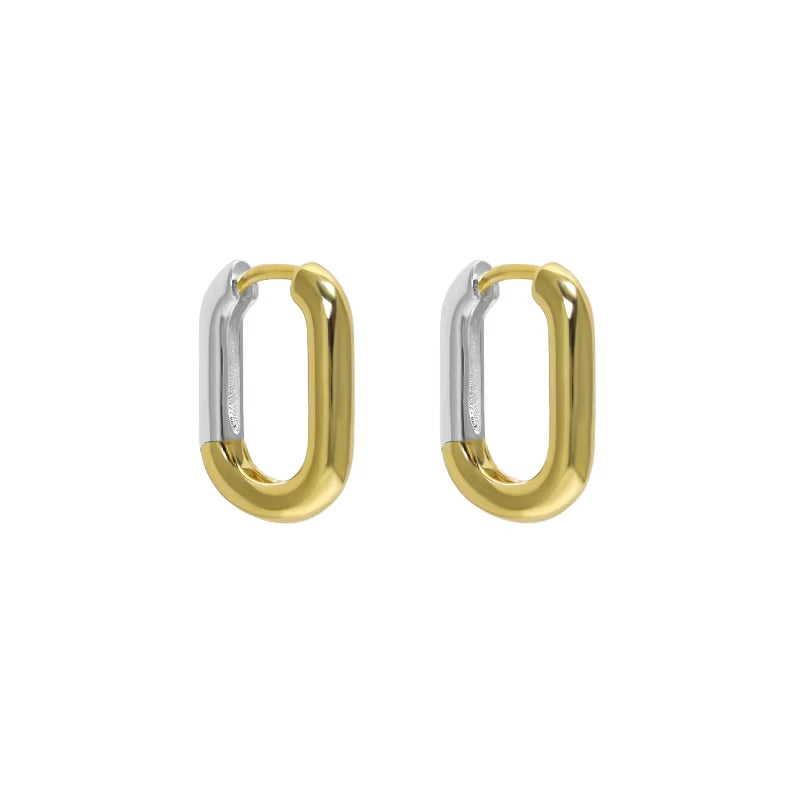 Wholesale Silver Earring Jewelry Women 925 Sterling Silver Huggie Hoop Earrings Double Color Sterling Silver Earring Women
