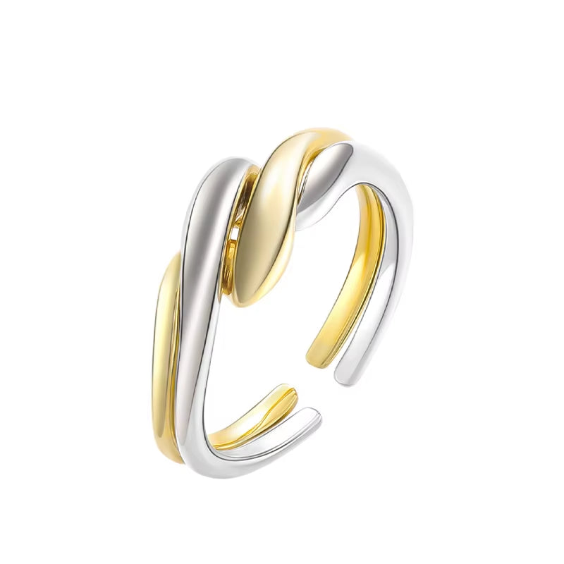 Fine Jewelry 925 Sterling Silver Wedding Rings Gold Plated Removable Ring Set 925 Silver Adjustable Rings for Women