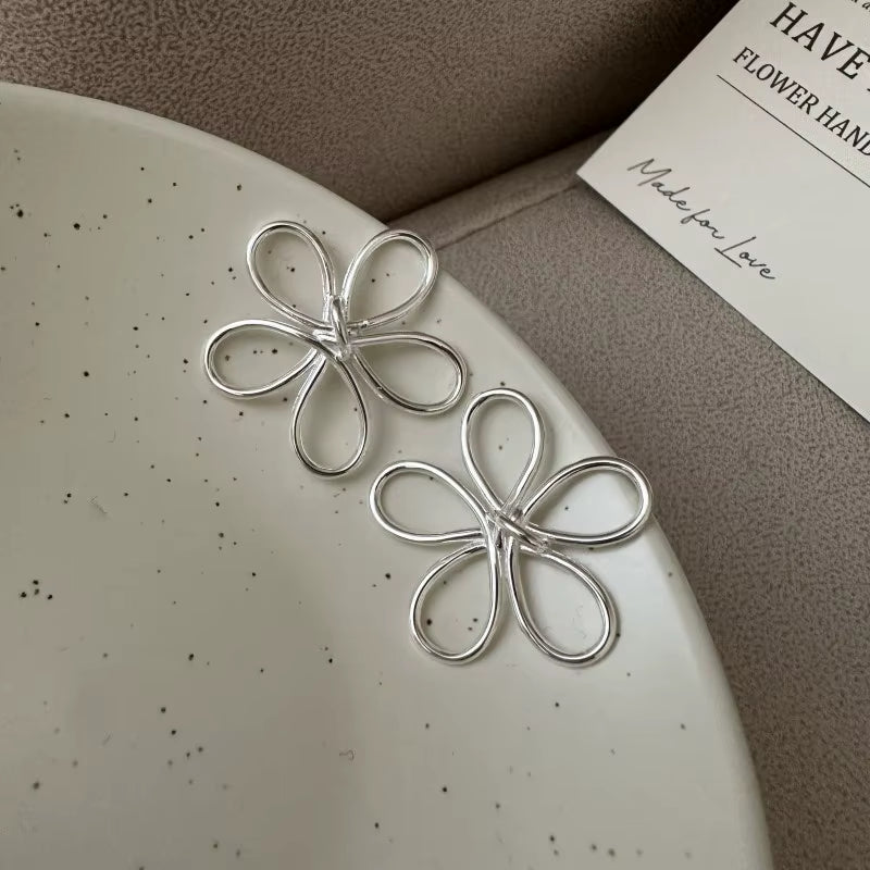 High Quality Wholesale Fashion Jewelry 925 Sterling Silver Big Flower Gold Plated Stud Earring Jewelry for Women