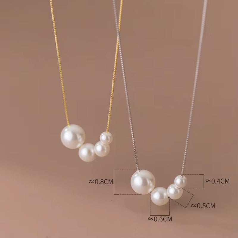 Wholesale Fashion Jewelry 925 Sterling Silver Necklace Pearl Necklace Gold Plated Pearl Pendant Necklaces Women