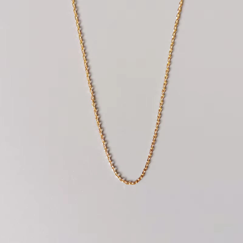 Wholesale 925 Silver Necklace Men and Women 925 Sterling Silver Basic Chain Necklace 18K Gold Plated Versatile Chain Necklaces