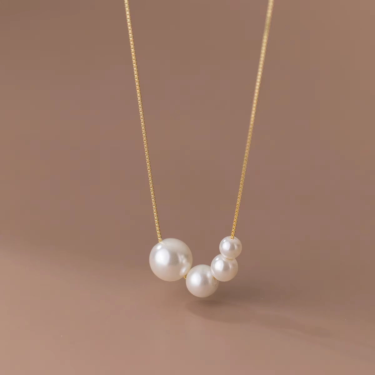 Wholesale Fashion Jewelry 925 Sterling Silver Necklace Pearl Necklace Gold Plated Pearl Pendant Necklaces Women