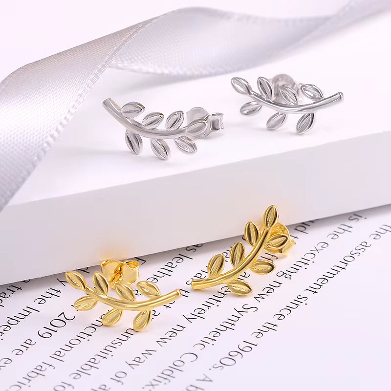 2024 NEW Fashion Jewelry 925 Sterling Silver Elegant Earrings Eet Tree Leaf Shape Earrings Bohemian Earrings Trendy for Women