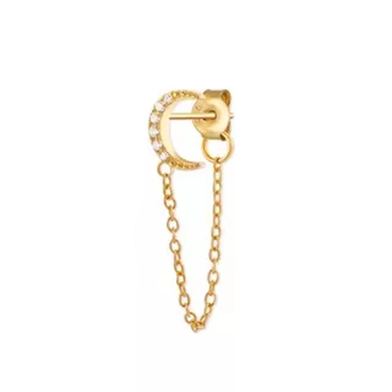 Korean Fashion Jewelry 925 Sterling Silver Long Tassel Earrings Set Snake Sun Flower Star Shape Gold Chain Stud Earrings Women