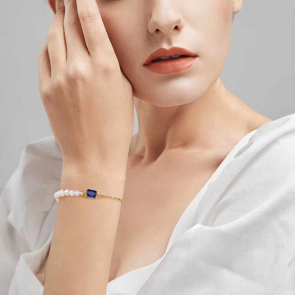 Fashion 925 Sterling Silver Gold Plated Bracelet Jewelry for Women Girls