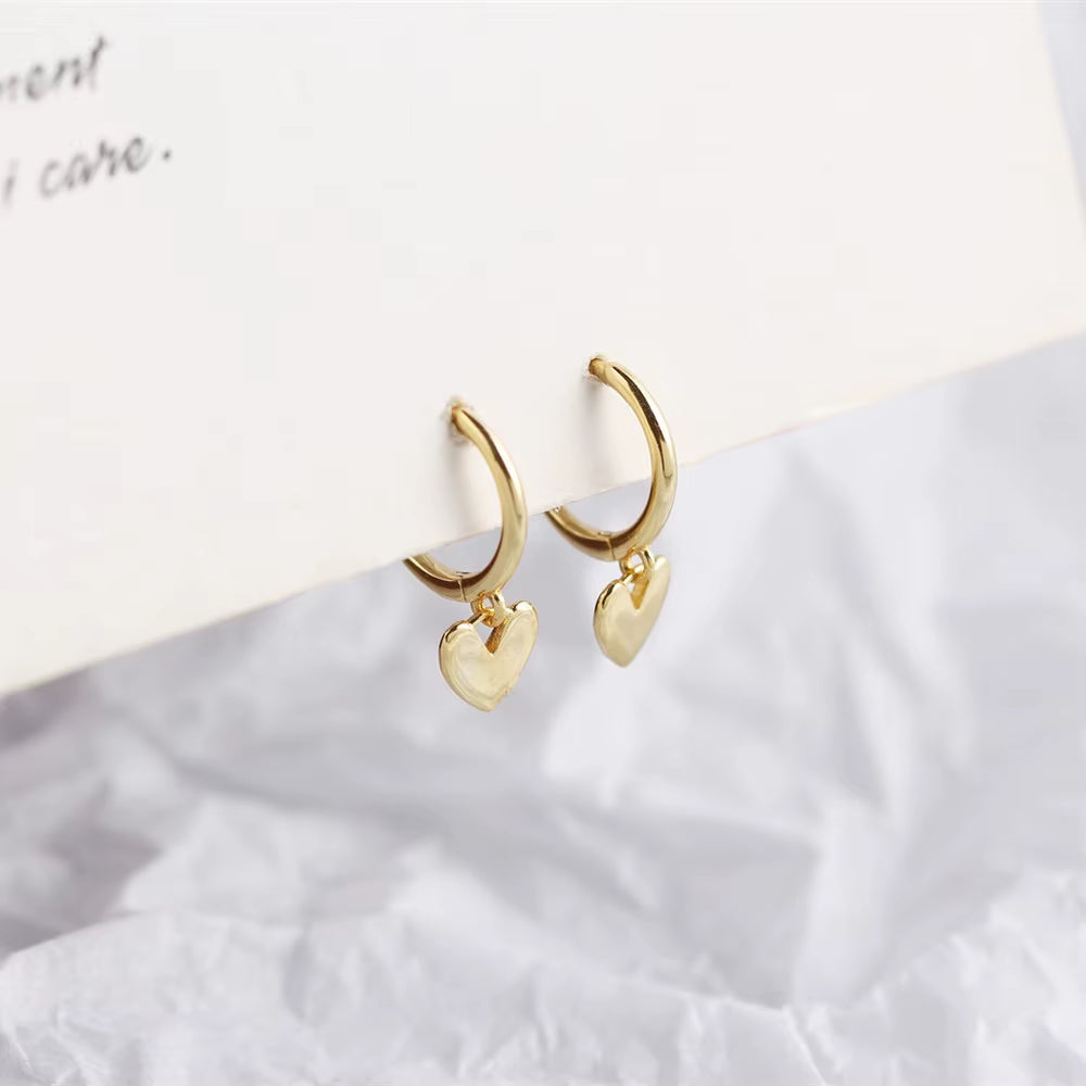 2022 NEW Fashion Earring Charms 925 Sterling Silver Hoop Custom Gold Plated Heart Earrings Wedding Luxury Jewelry Women