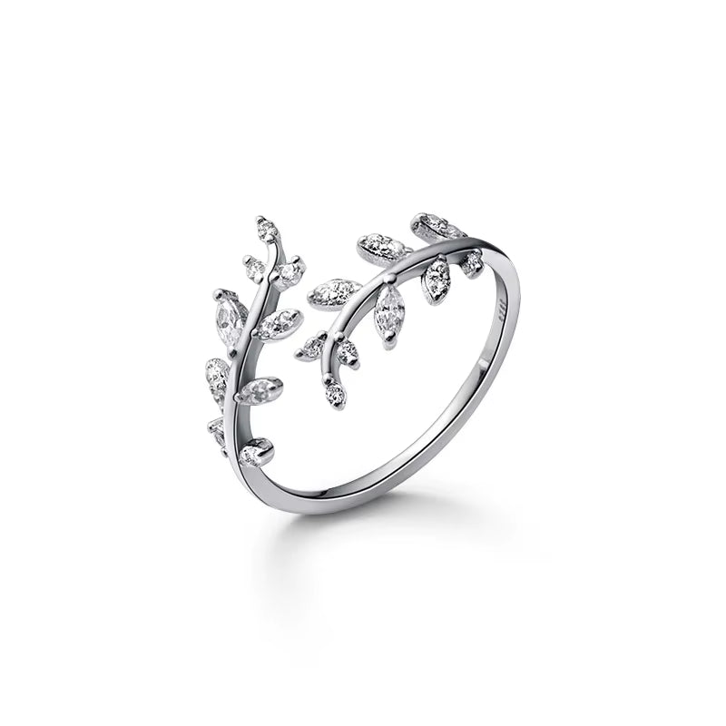Gold Plated Sterling Silver Leaf Adjustable Ring