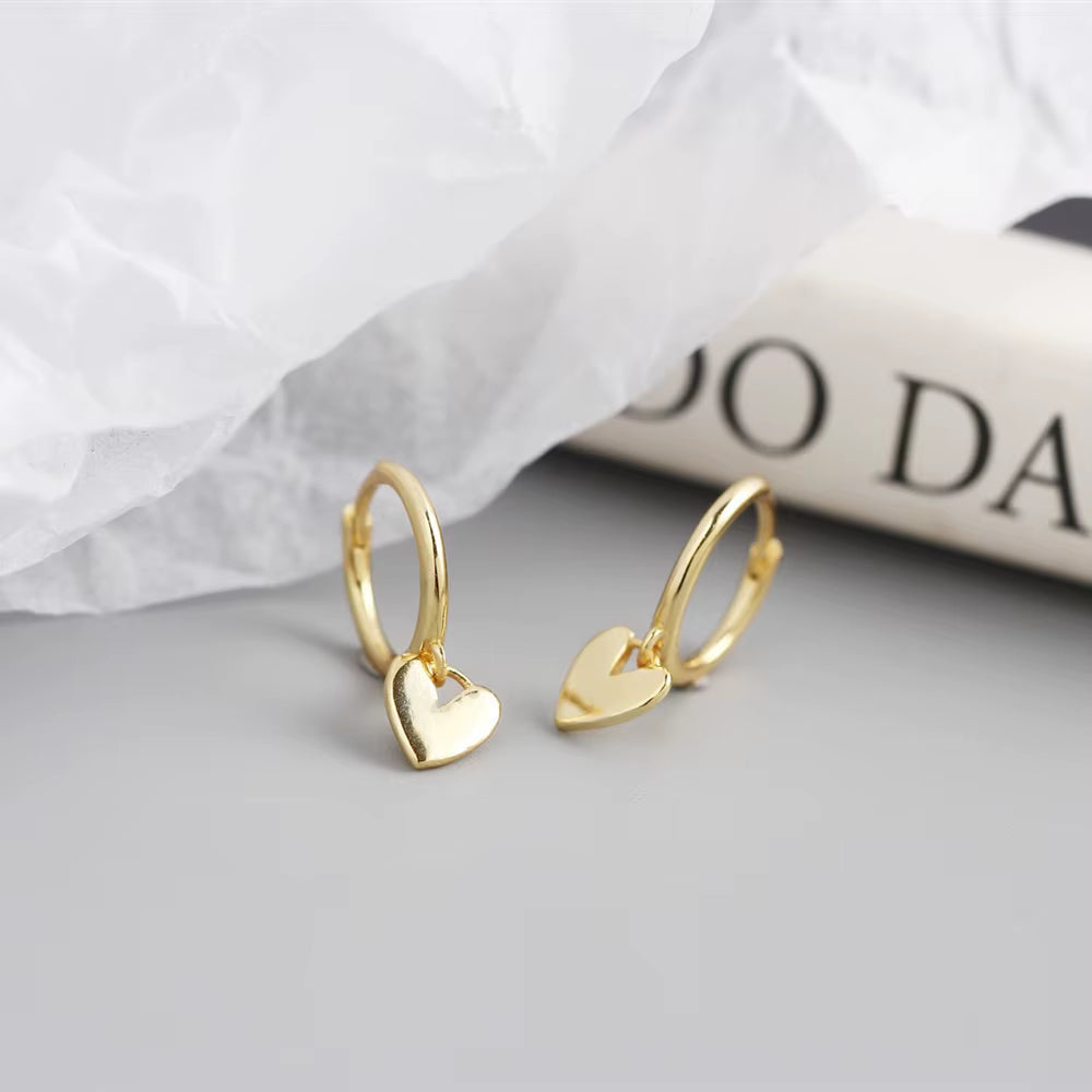 2022 NEW Fashion Earring Charms 925 Sterling Silver Hoop Custom Gold Plated Heart Earrings Wedding Luxury Jewelry Women