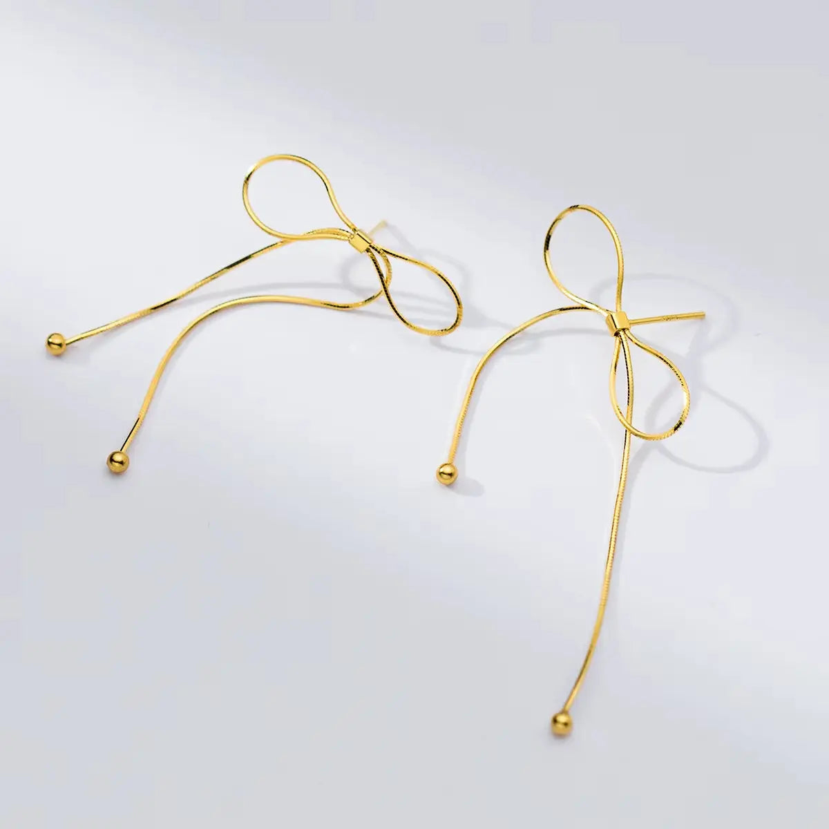 Sterling Silver Tassel Bowknot Earrings