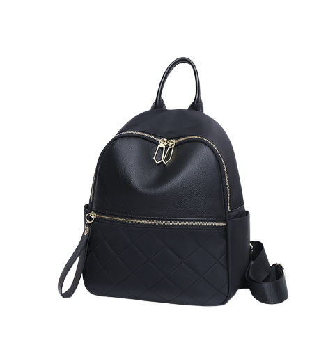 Genuine Leather Diamond Pattern Women’s Backpack