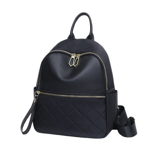 Quilted Leather Mini Travel Backpack