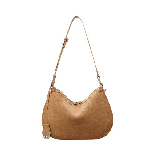 Frosted Leather Crescent Women’s Shoulder Bag