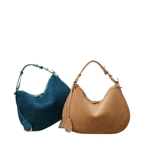 Frosted Leather Crescent Women’s Shoulder Bag