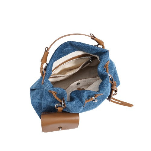 Denim & Leather Women’s Crossbody Bag