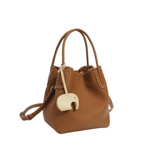 Textured Cowhide Women’s Bucket Messenger Bag